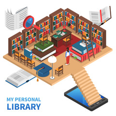 Personal Library Concept Illustration 