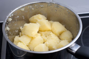 Parboiled potatoes