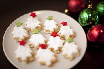 Plate of decorative Christmas cookies