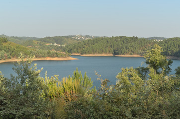Zezere River scenery in Amendoa village, Tomar, Portugal