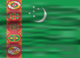 realistic flag turkmenistan