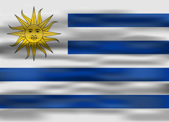 Fototapeta premium realistic flag uruguay