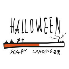 Halloween loading cartoon illustration on white background