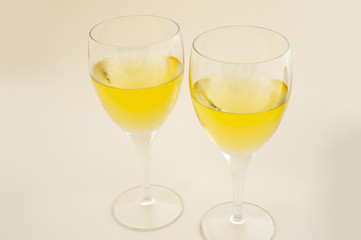 Two glasses of white wine