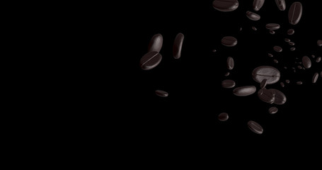 3d rendering roasted coffee beans, can be used as a background