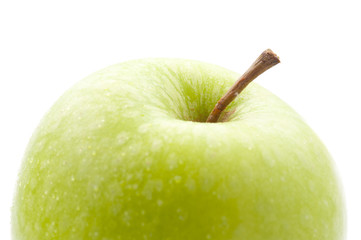 Fresh green apple on white