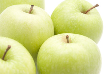 Juicy green apples