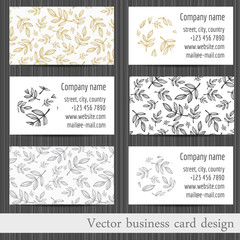 Vector set of business cards templates abstract background.