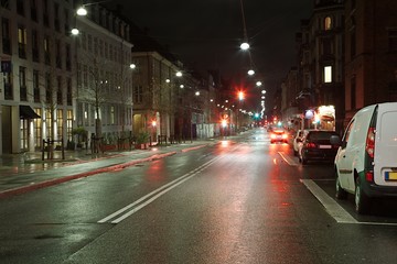 Fototapeta na wymiar Urban street at night
