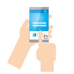 スマートフォンを操作する手