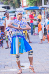 Naklejka premium Nora is a form of traditional, folk performing arts that is popular in the southern region of Thailand. The main elements and characteristics of Nora are the costume and the music.