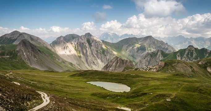 4K, Time Lapse, Mountain Range At Gias Bandia, Italy - Neutral Version, Pan