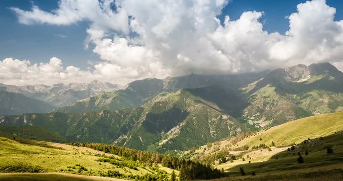 4K, Time Lapse, Clouds Over Italian Mountain Range