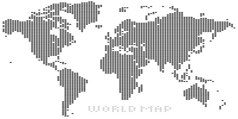 Fototapeta na wymiar World Map - Positive Dot (8x3px)