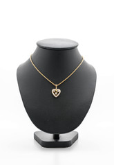 beautiful and luxury necklace on jewelry stand neck