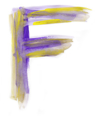 Watercolor Font illustration LETTER F
