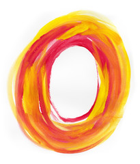 Watercolor Font illustration LETTER O