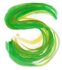 Watercolor Font illustration LETTER S