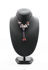 beautiful and luxury necklace on jewelry stand neck