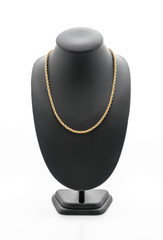 beautiful and luxury necklace on jewelry stand neck