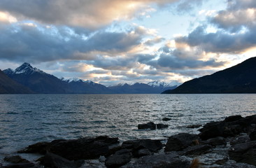 Lake Wakatipu from Kelvin Heights in winter.