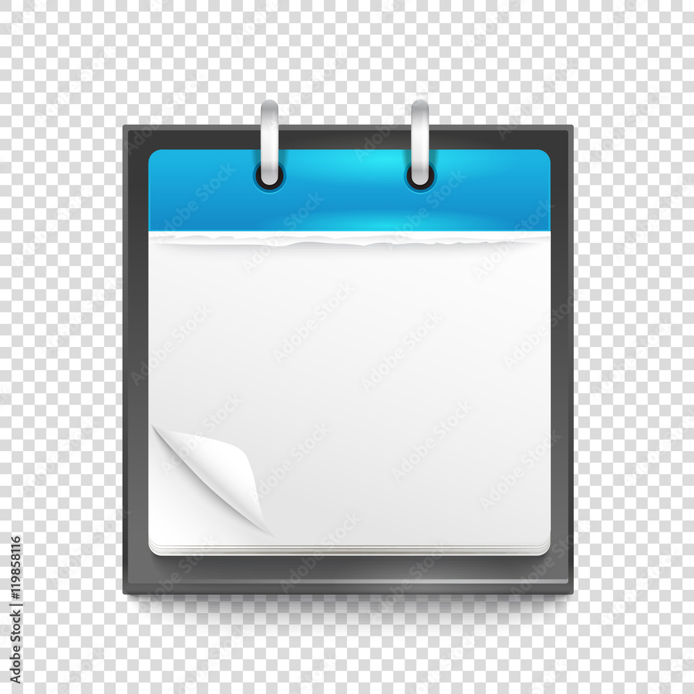 Poster Paper diary on transparent background. Template for a text