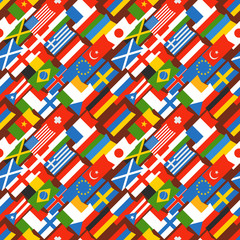 Different color flags seamless background