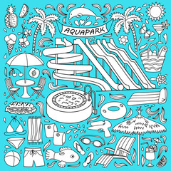 Aquapark doodle set