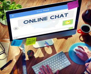 Online Chat Message Connection Talking Concept