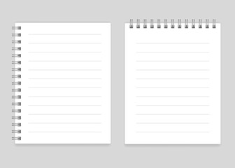 Blank realistic spiral lined notebook mockup