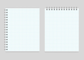 Blank realistic spiral squared notebook mockup