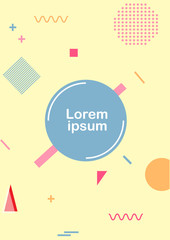 Chaotic set of geometric symbols background style . Used for covers, posters, flyers, banners design.