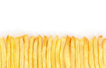 French fries isolated on white background