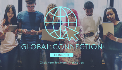 Global Network Connection Technology Concept