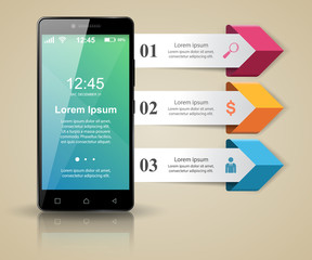 3D infographic. Smartphone icon.