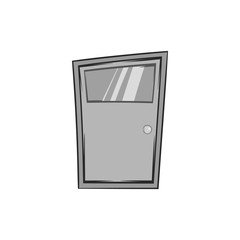 Kitchen door icon in black monochrome style isolated on white background. Interior design symbol. Vector illustration