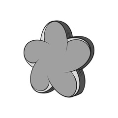 Star shaped flower icon in black monochrome style isolated on white background. Figure symbol. Vector illustration