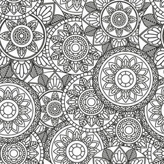 Vector Seamless Background with Indian motifs