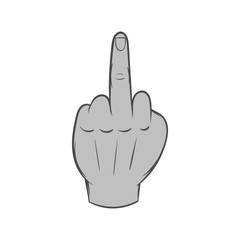 Gesture with middle finger icon in black monochrome style isolated on white background. Gestural symbol. Vector illustration
