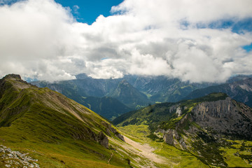 Fototapeta na wymiar Hiking in the Tyrolean Alps / Achensee in the wonderful Tirol after a thunderstorm