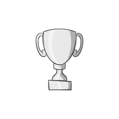 Trophy icon in black monochrome style isolated on white background. Sport symbol. Vector illustration