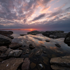 Boulders and sunset