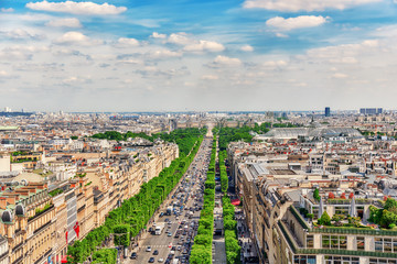 PARIS, FRANCE - JULY 06, 2016 :Beautiful panoramic view of Paris