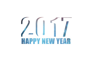 Happy New Year 2017 design with colorful on white background