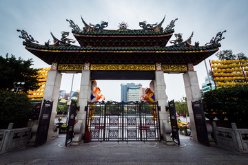 Arch at Longshan Temple, in the Wanhua District of Taipei, Taiwa