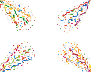 Exploding party confetti and streamers Vector