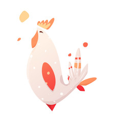 Children's illustration of a rooster.