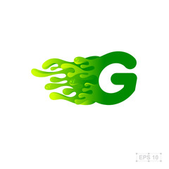 letter G logo,water,splash,waves,green