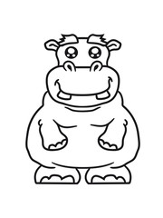 little hippo funny sweet cute thick comic cartoon hippopotamus fat