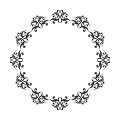 Vintage round frame. Decorative romantic frame for your design for any holiday
